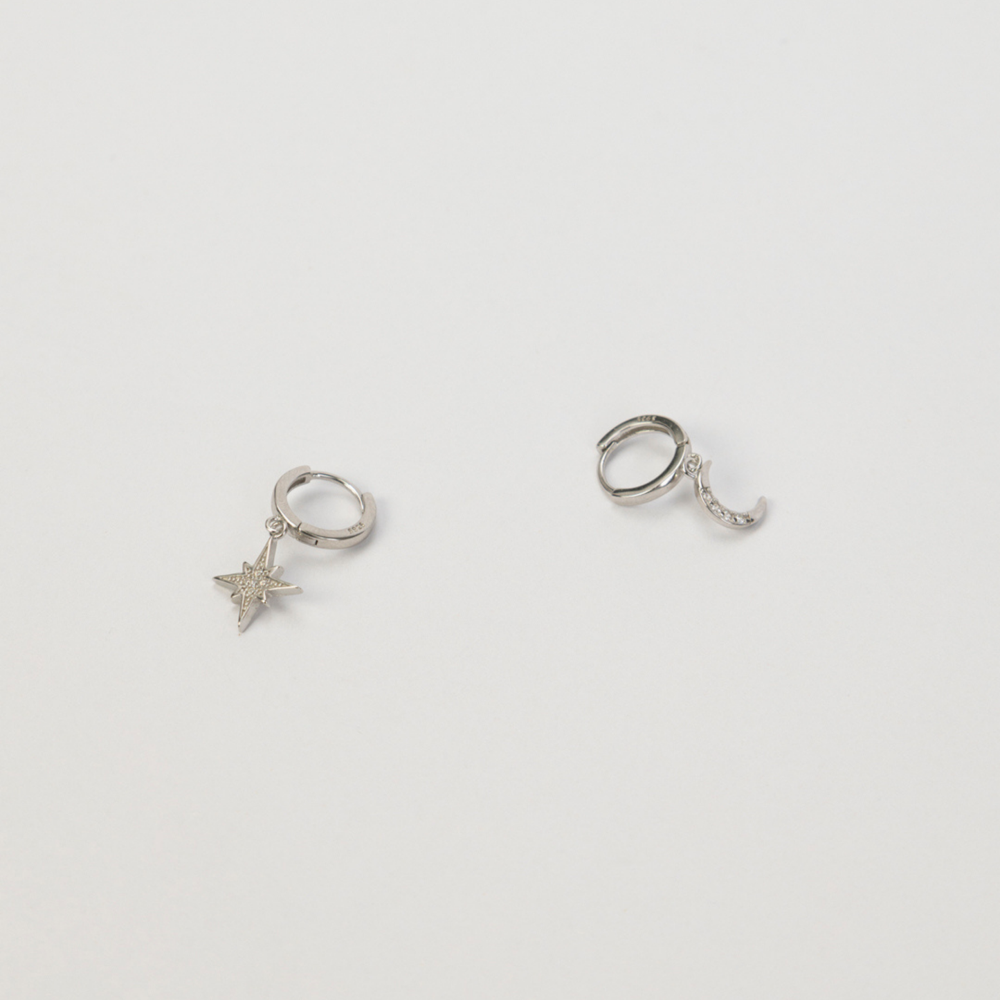 Srebrne kolczyki Star & Moon